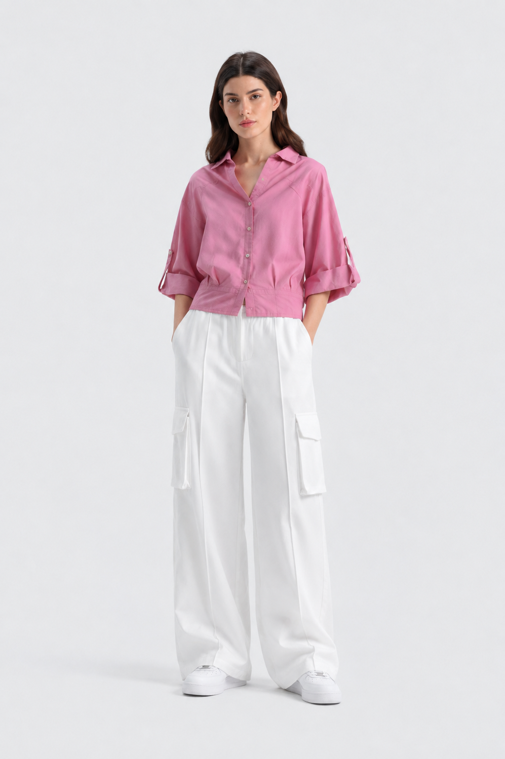 White pocket Cargo Trouser Womens