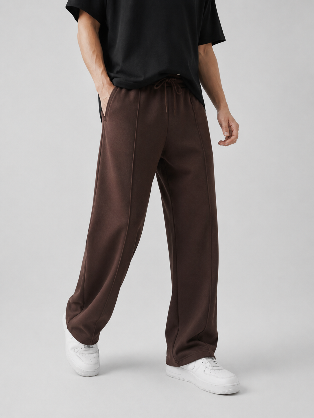 Brown Pleated Trouser