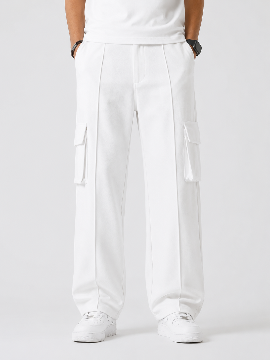 White Pocket Cargo Trouser