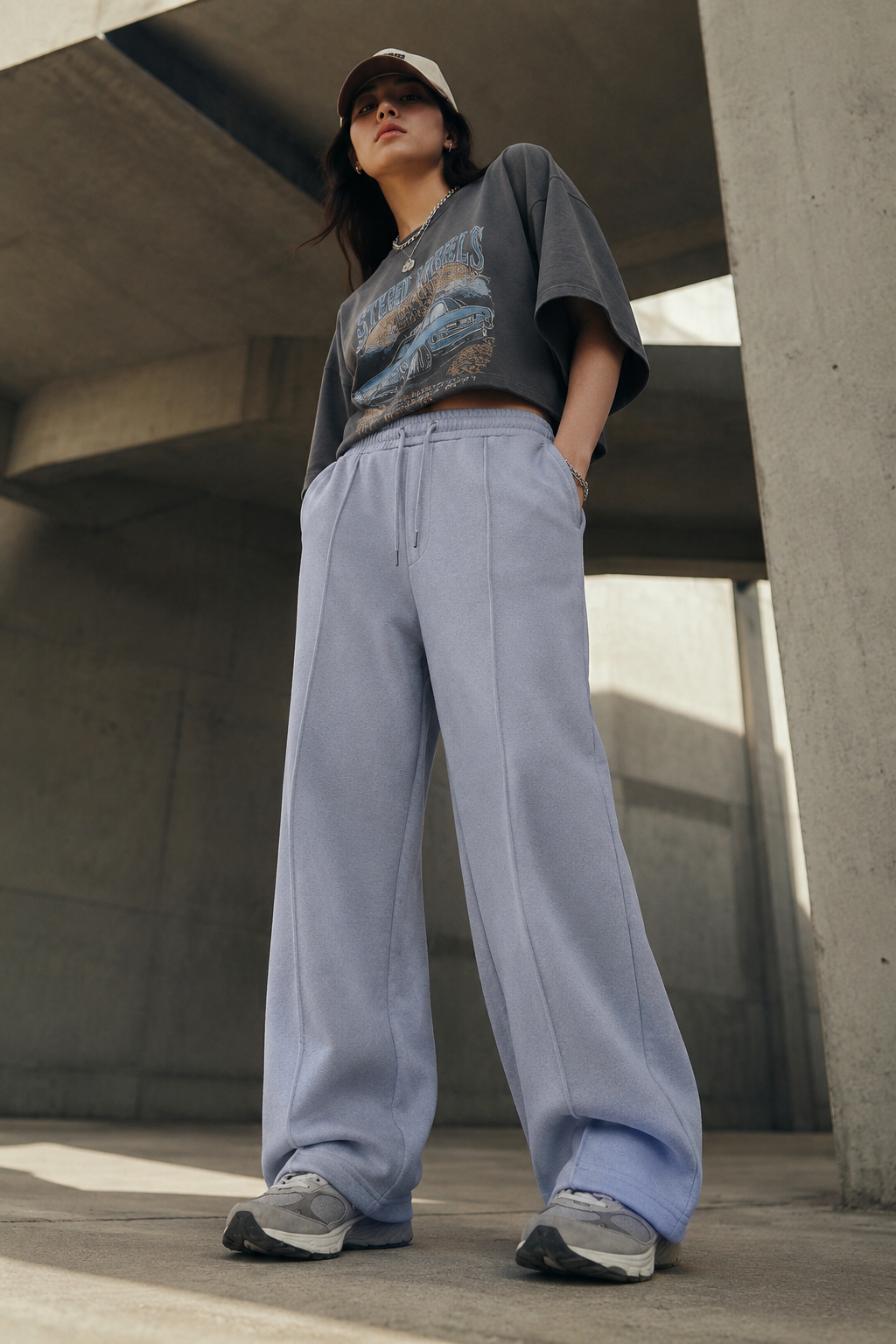 Iced Blue Pleated Trouser