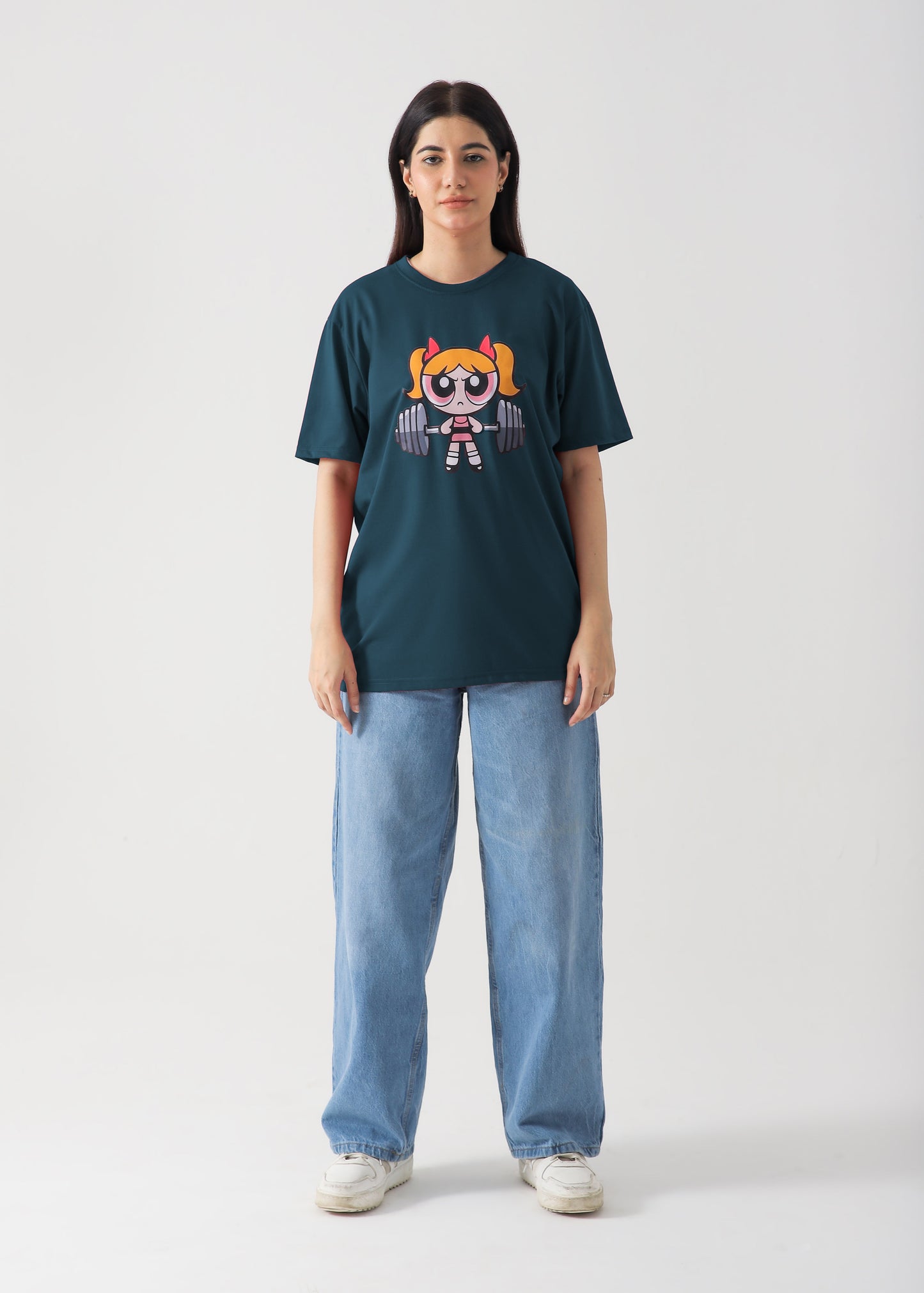 PowerPuff Girl Printed T-Shirt For Women -Mehroon