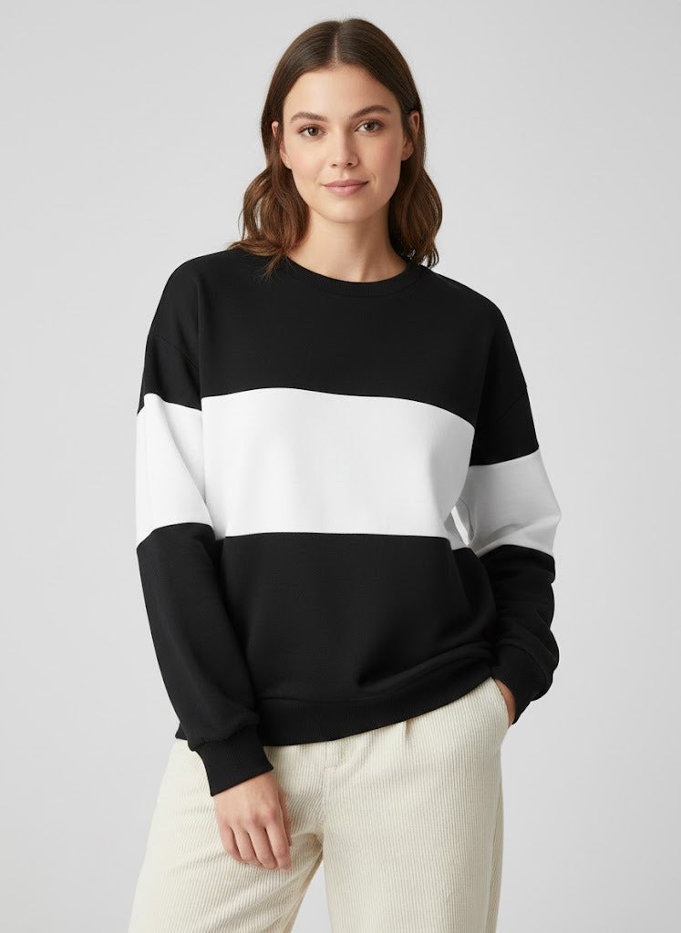 Zebra Block Sweatshirt for women