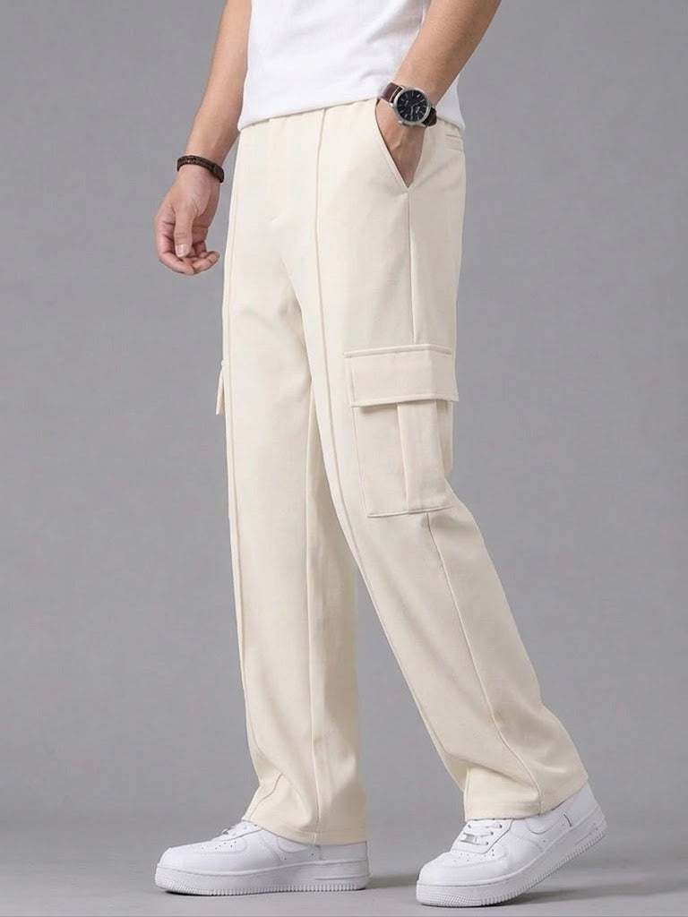 Beige Pocket Cargo Trouser