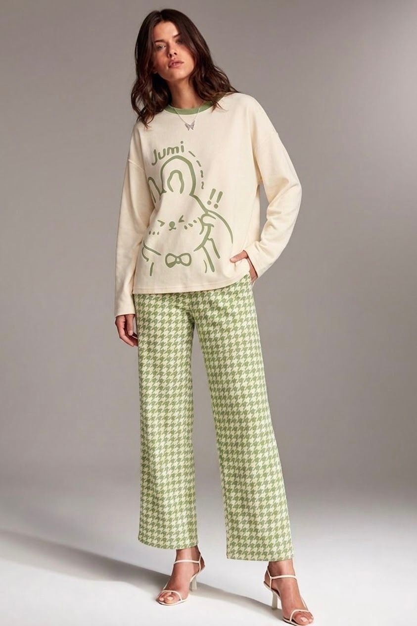 Korean Shy Bunny Printed Pj Set