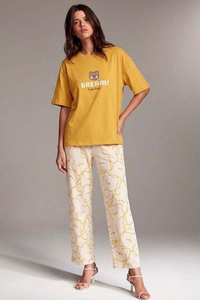 Cute Dream Cute Bear Printed Pj set