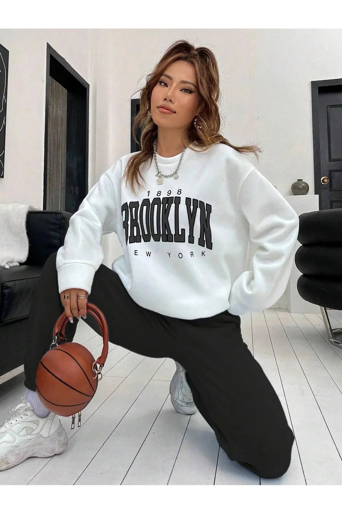 White BROOKLYN Printed 2 Pieces Co-Ord Sets For Women