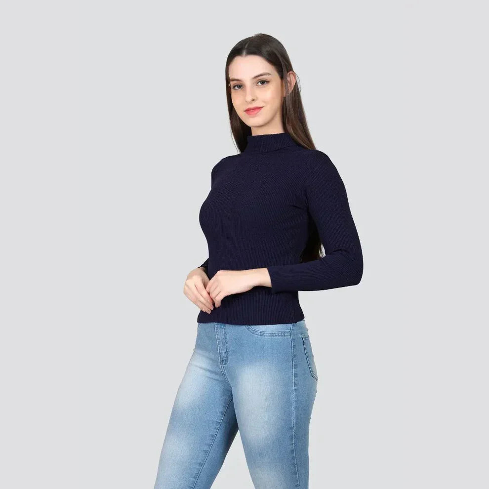 High Neck For Women Navy Blue