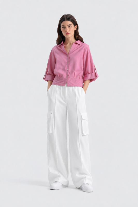 White pocket Cargo Trouser Womens