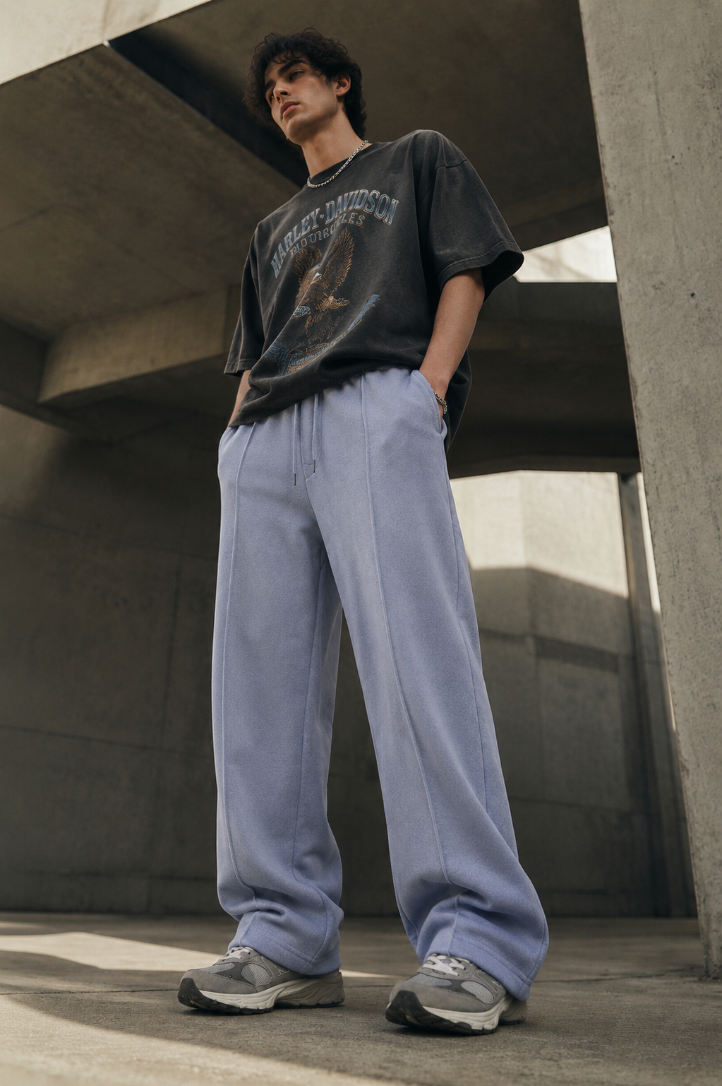 Iced Blue Pleated Trouser