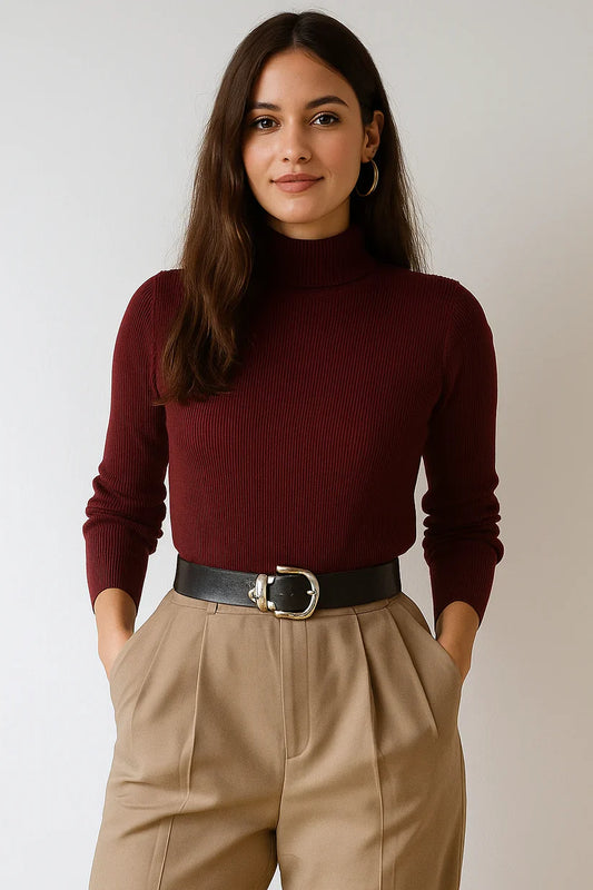 High Neck For Women Maroon