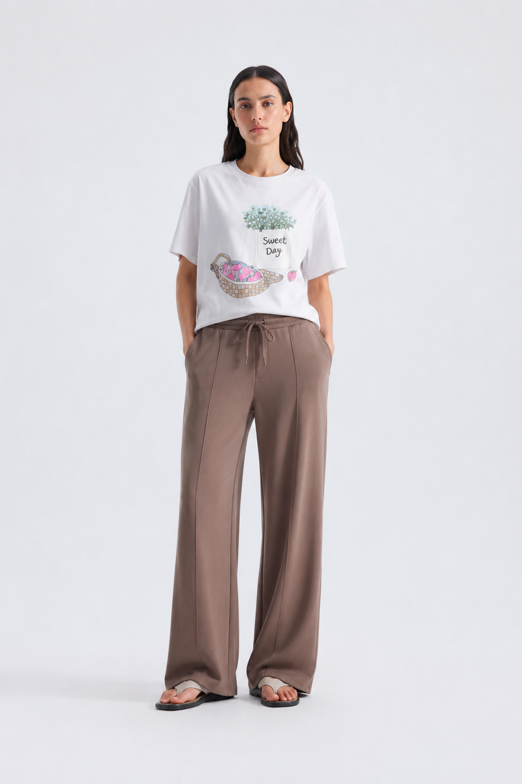 Brown Pleated Trouser Womens