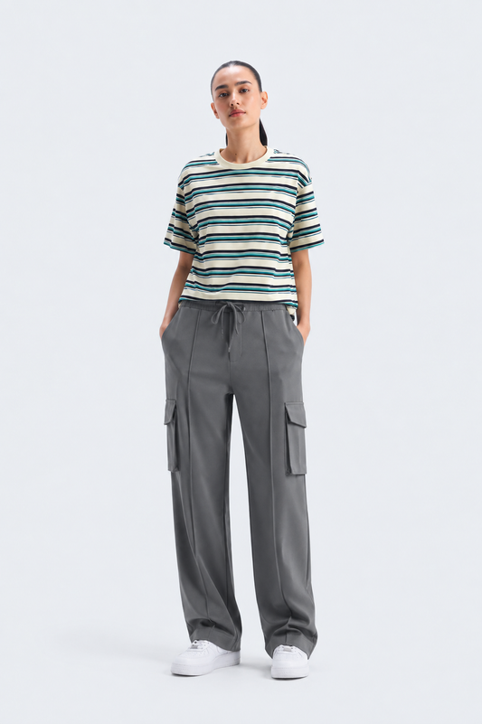 Charcoal Pocket Cargo Trouser Womens