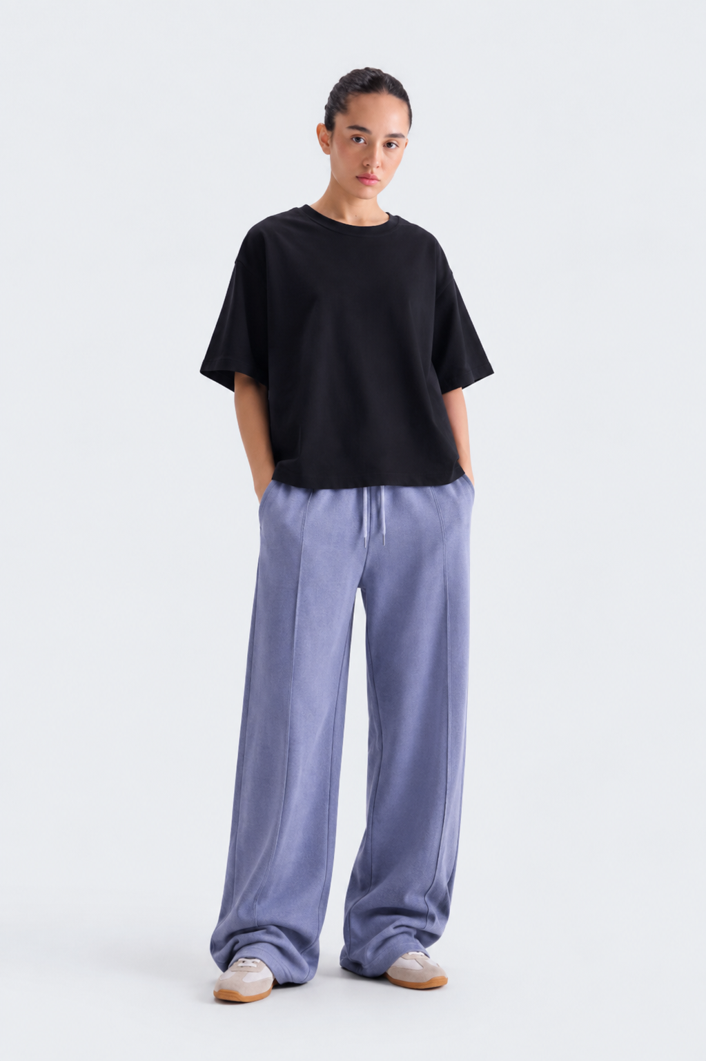 Ice Blue Pleated Trouser Womens