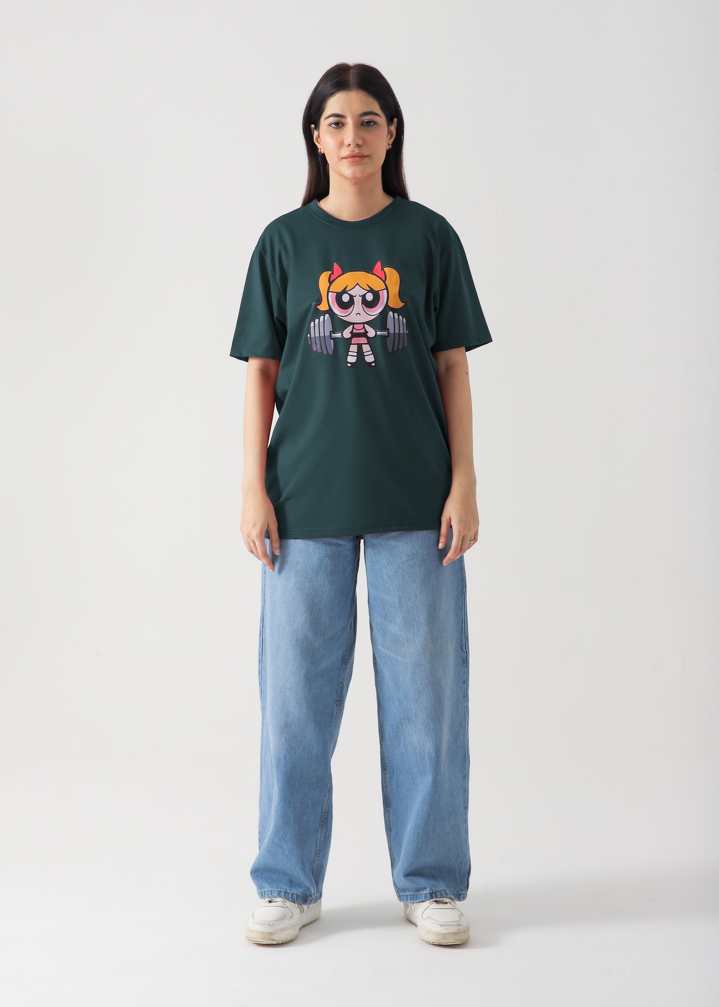 PowerPuff Girl Printed T-Shirt For Women -Mehroon