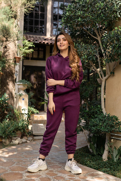 Purple Tracksuit with warm hoodie and pant