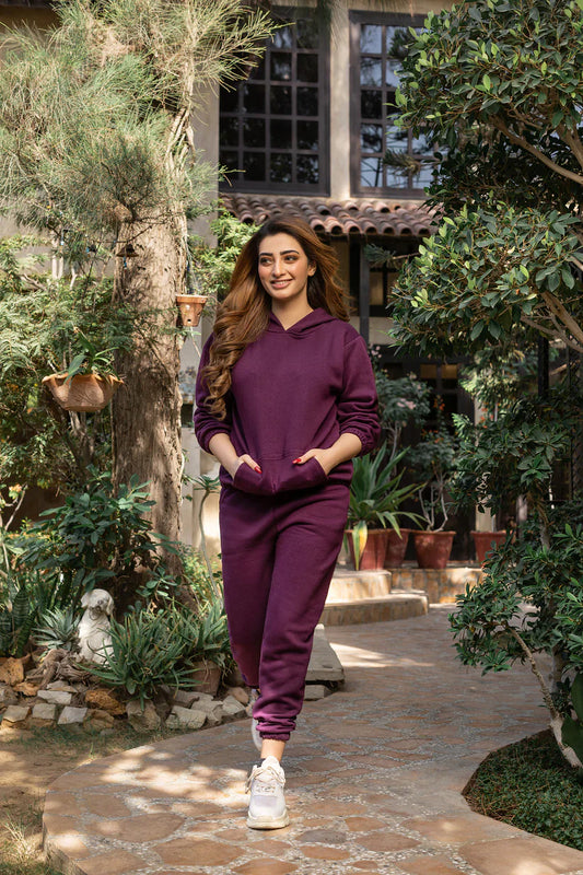 Purple Tracksuit with warm hoodie and pant