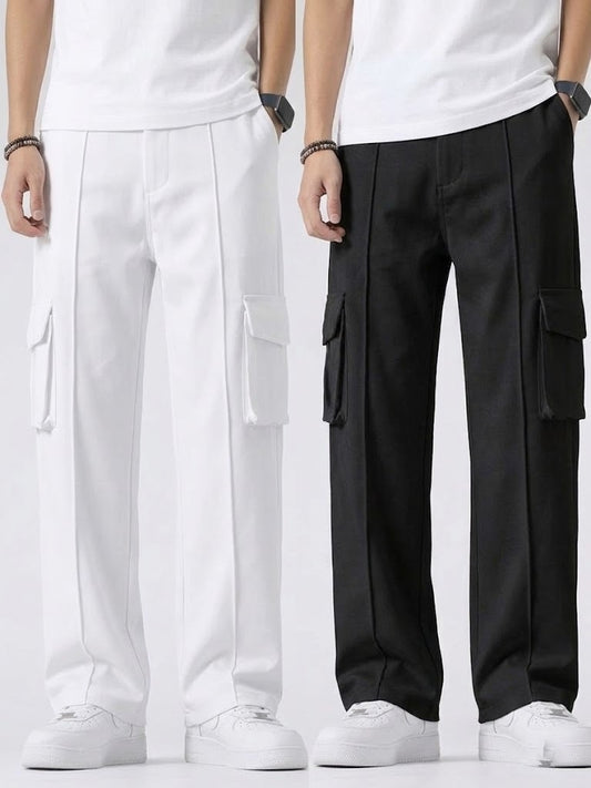 Pack of two Cargo Trousers ( Black & White )