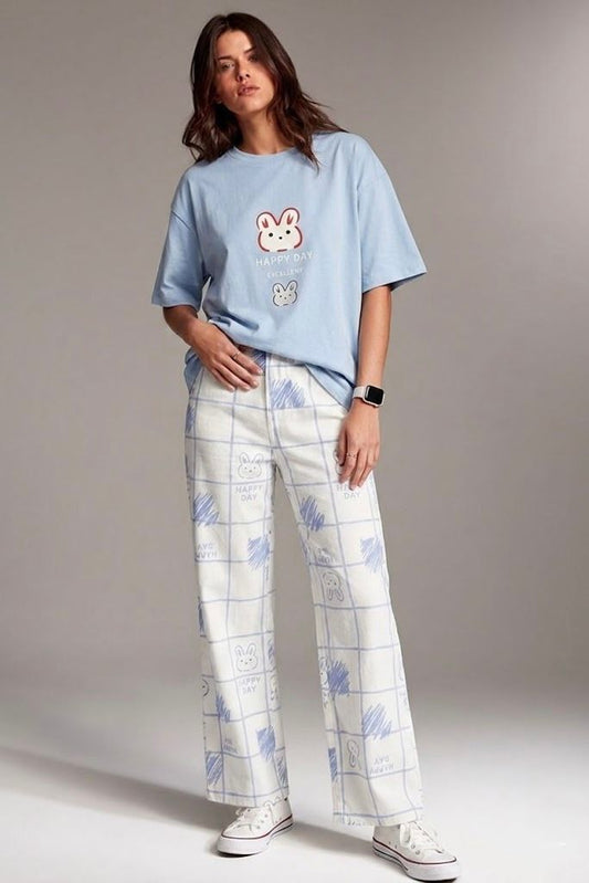 Blue Rabbit Printed Pj set