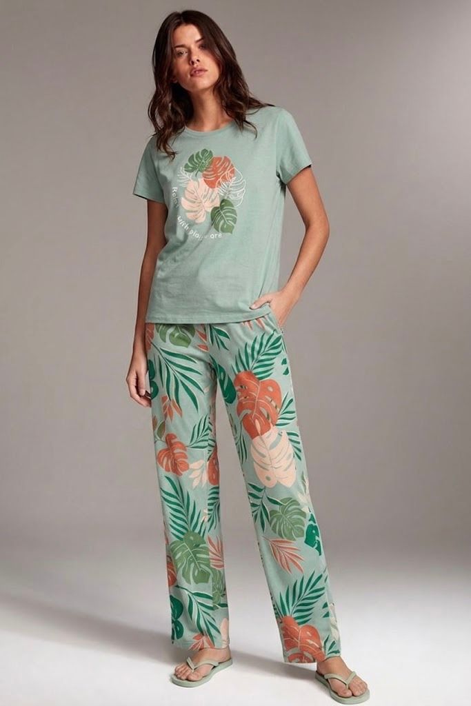 Tropical  Printed Pj set